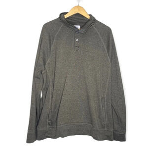 Sonoma Army Green Mock Neck Button Pullover Fleece Sweater Men's Size XXL